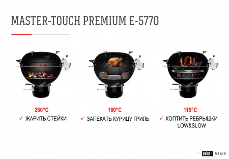 Гриль угольный Weber Master-Touch Premium E-5770 17301004, черный