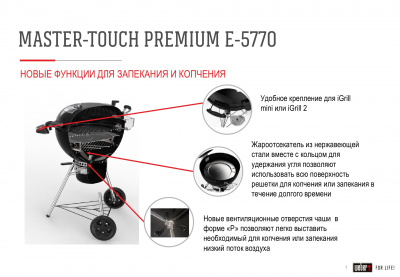 Гриль угольный Master-Touch Premium E-5770, черный