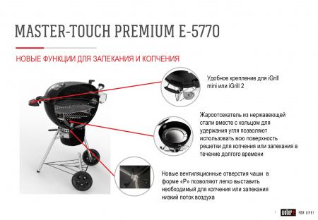 Гриль угольный Weber Master-Touch Premium E-5770 17301004, черный