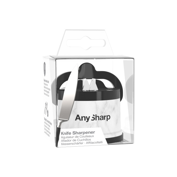 Точилка для ножей AnySharp ELITE пластиковый корпус (Матовый белый, принт мрамор)
