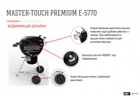 Гриль угольный Weber Master-Touch Premium E-5770 17301004, черный