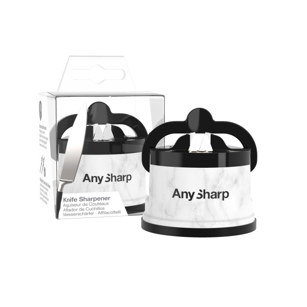 Точилка для ножей AnySharp ELITE пластиковый корпус (Матовый белый, принт мрамор)